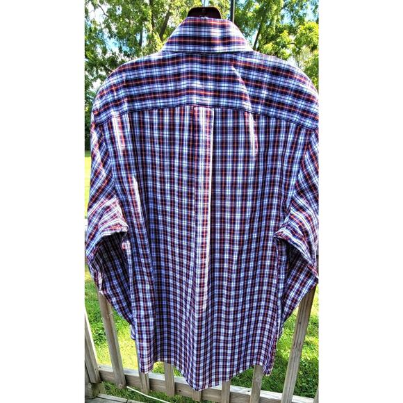 Stafford Men’s 15 1/2 32/33 Travel Easy Care Plaid Dress Long Sleeve Button Down - Picture 2 of 4